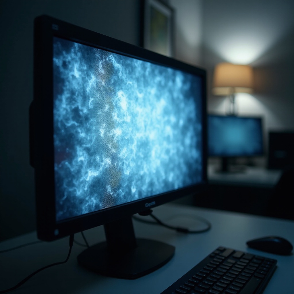 wypalony ekran komputera